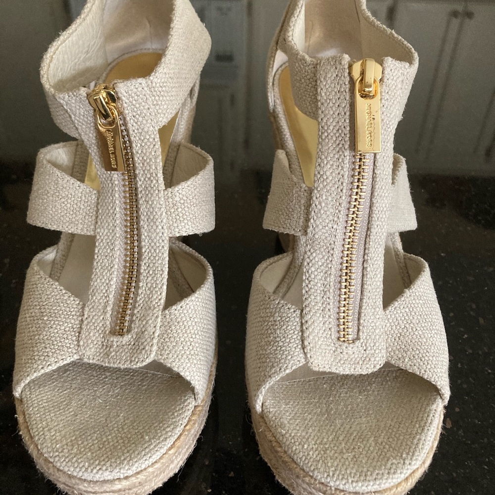 Michael Kors wedge tweed goldstone